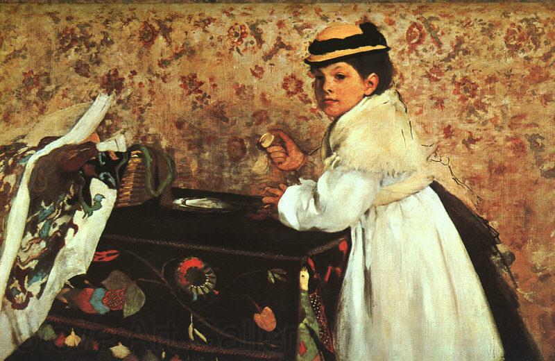 Edgar Degas Portrait of Mademoiselle Hortense Valpincon Norge oil painting art